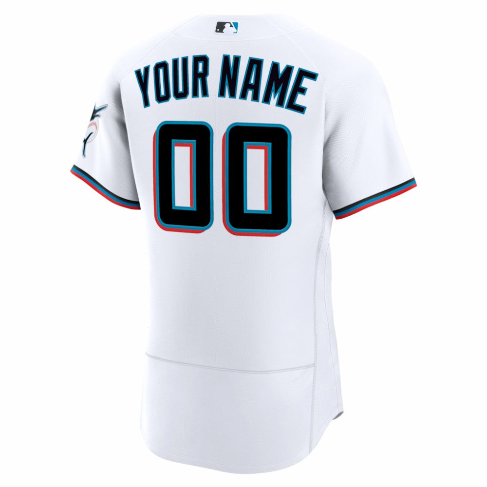 Miami Marlins Home Authentic Custom Jersey - White | Nike