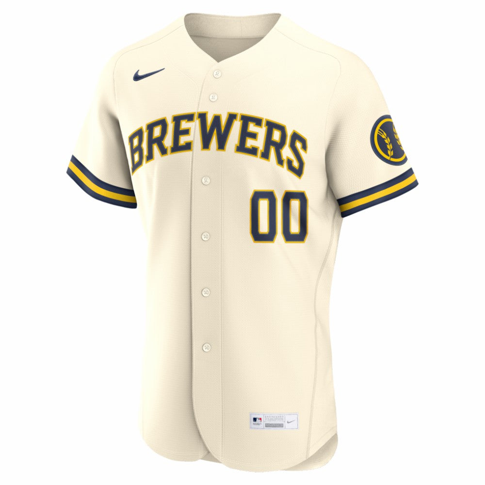 Milwaukee Brewers Home Authentic Custom Jersey - Cream | Nike