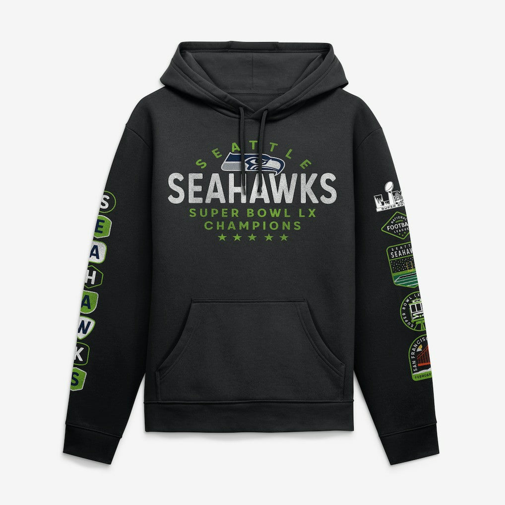 NFL Seattle Seahawks Super Bowl LX Champions Banner Year Hoodie