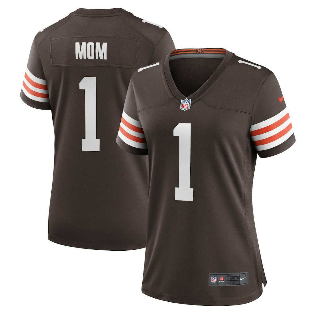 NFL Cleveland Browns Number 1 Mom  Women's Game Jersey