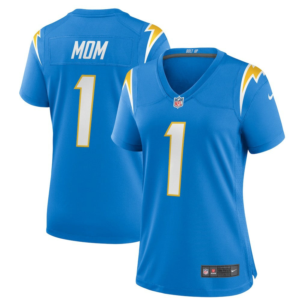 NFL Los Angeles Chargers Number 1 Mom  Women's Game Jersey