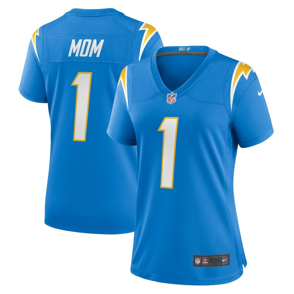 NFL Los Angeles Chargers Number 1 Mom  Women's Game Jersey