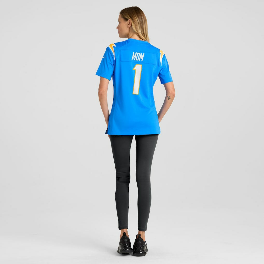 NFL Los Angeles Chargers Number 1 Mom  Women's Game Jersey