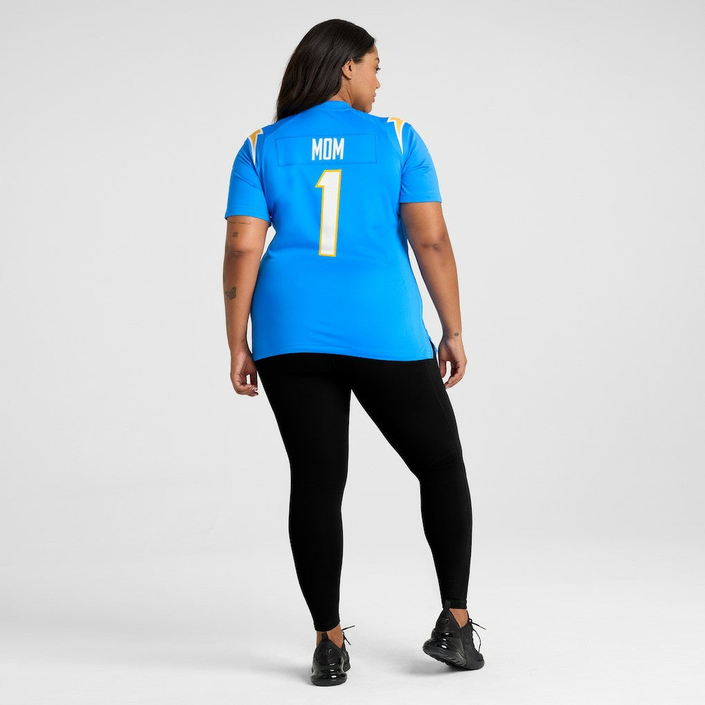 NFL Los Angeles Chargers Number 1 Mom  Women's Game Jersey