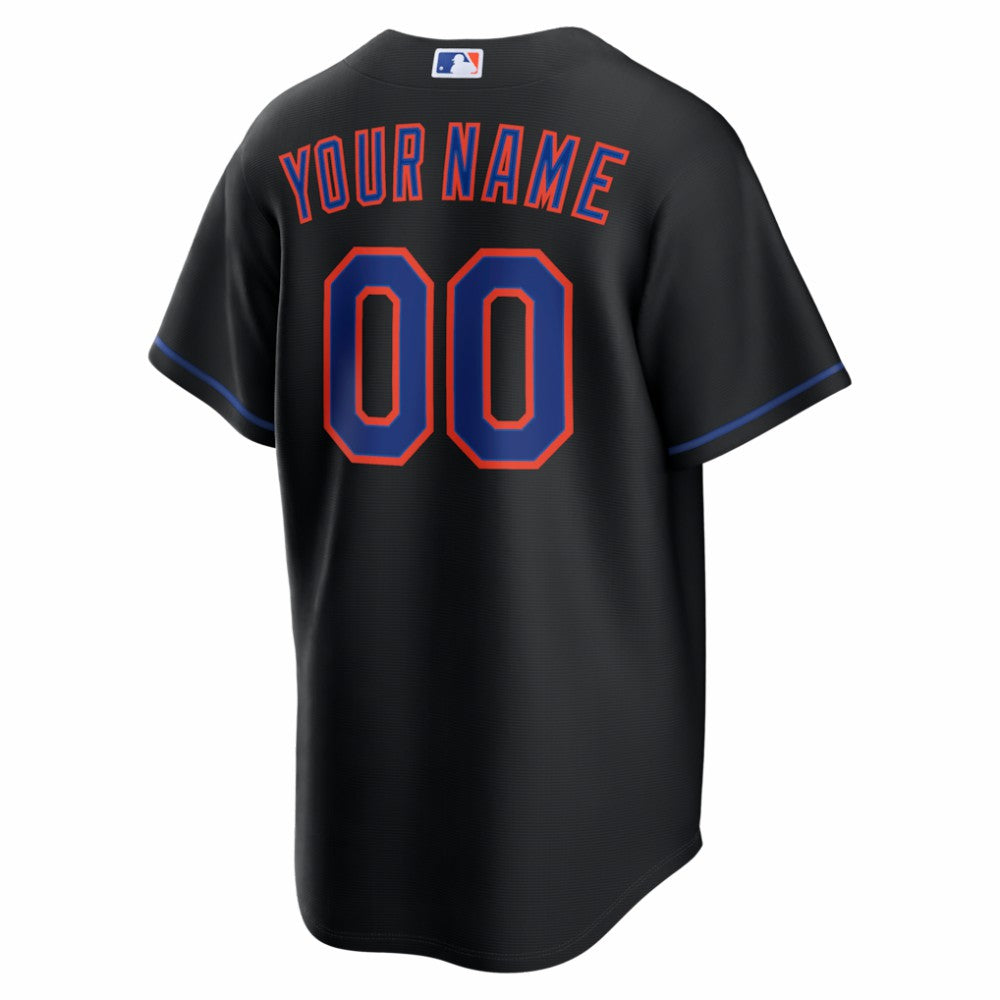 New York Mets Alternate Replica Custom Jersey - Black | Nike