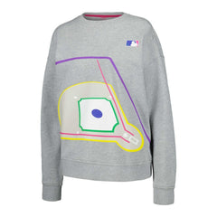 Terez MLB Women's Baseball Field Pullover Sweatshirt - Gray