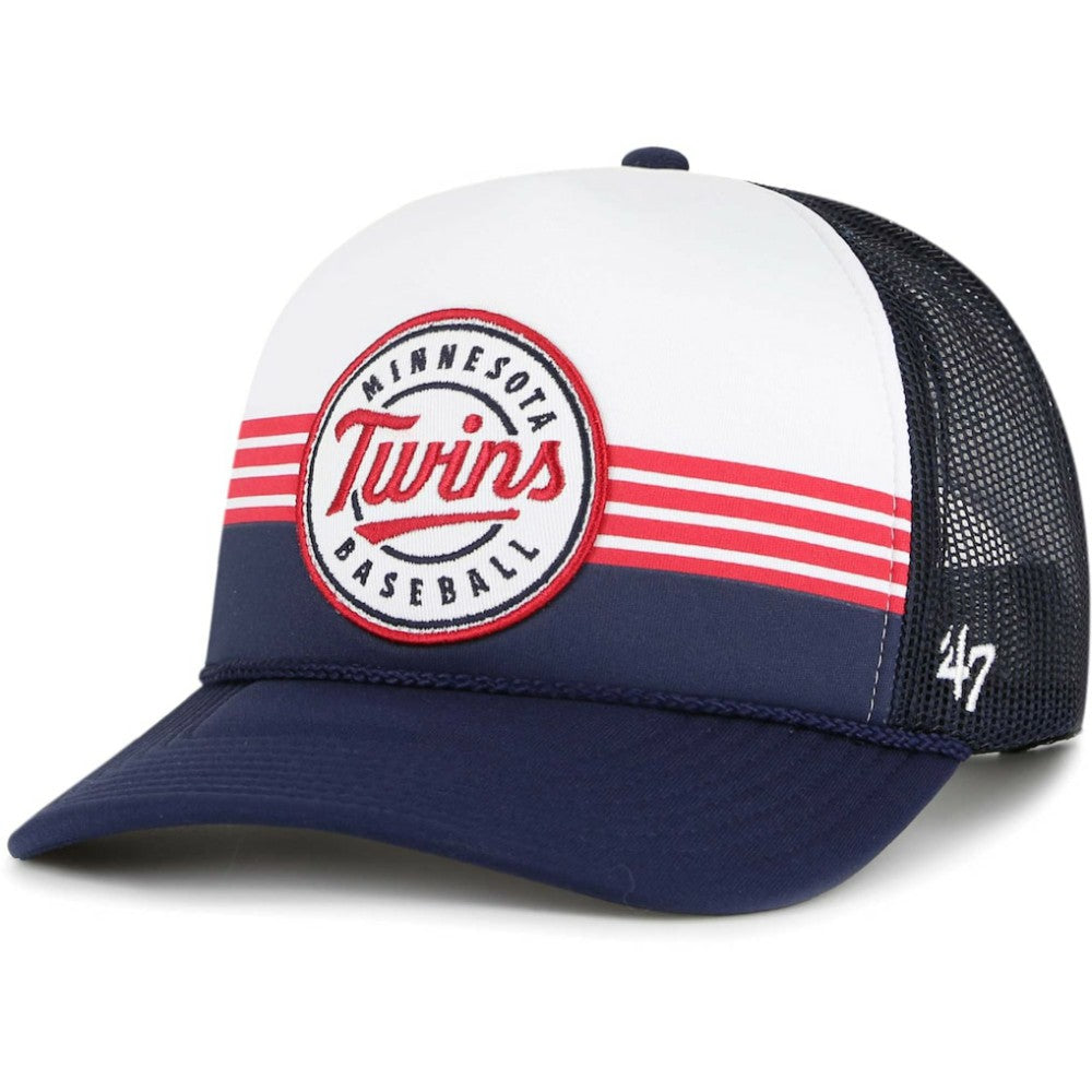 Minnesota Twins Lift Off Foam Front Mesh Trucker Adjustable Hat - Navy | 47 brand