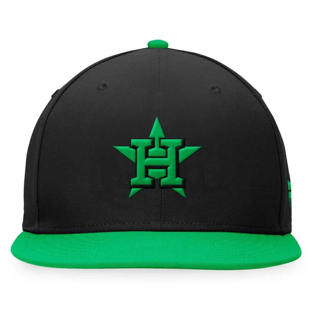 Houston Astros Lucky Snapback Hat - Black/Kelly Green