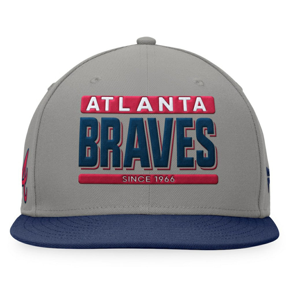 Atlanta Braves Line Drive Two-Tone Snapback Hat - Gray/Navy