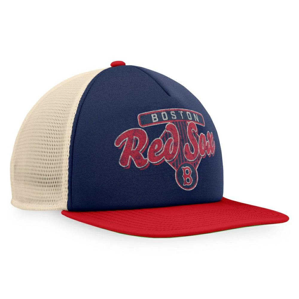 Boston Red Sox Cooperstown Collection Talley Foam Trucker Snapback Hat - Navy/Red