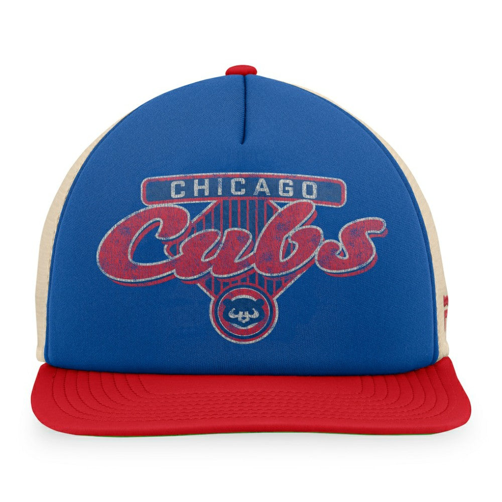 Chicago Cubs Cooperstown Collection Talley Foam Trucker Snapback Hat - Royal/Red