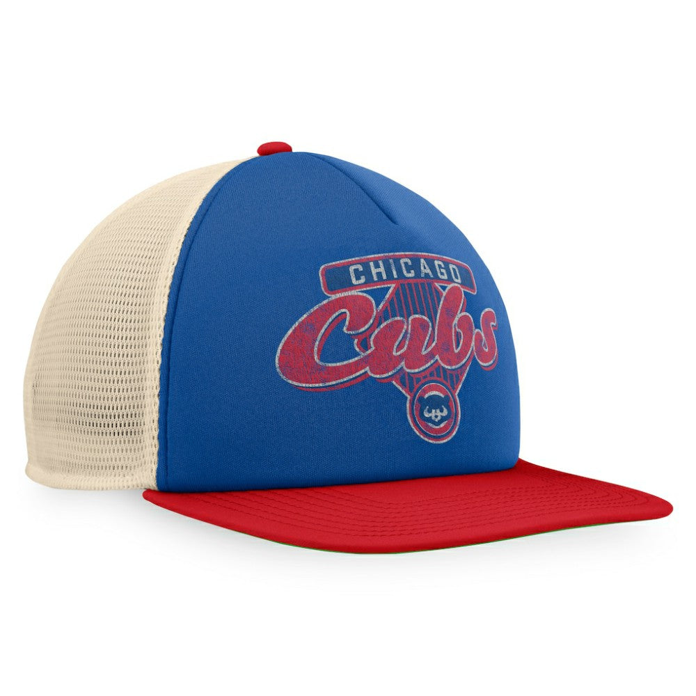 Chicago Cubs Cooperstown Collection Talley Foam Trucker Snapback Hat - Royal/Red