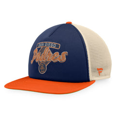 San Diego Padres Cooperstown Collection Talley Foam Trucker Snapback Hat - Navy/Orange