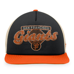 San Francisco Giants Cooperstown Collection Talley Foam Trucker Snapback Hat - Black/Orange
