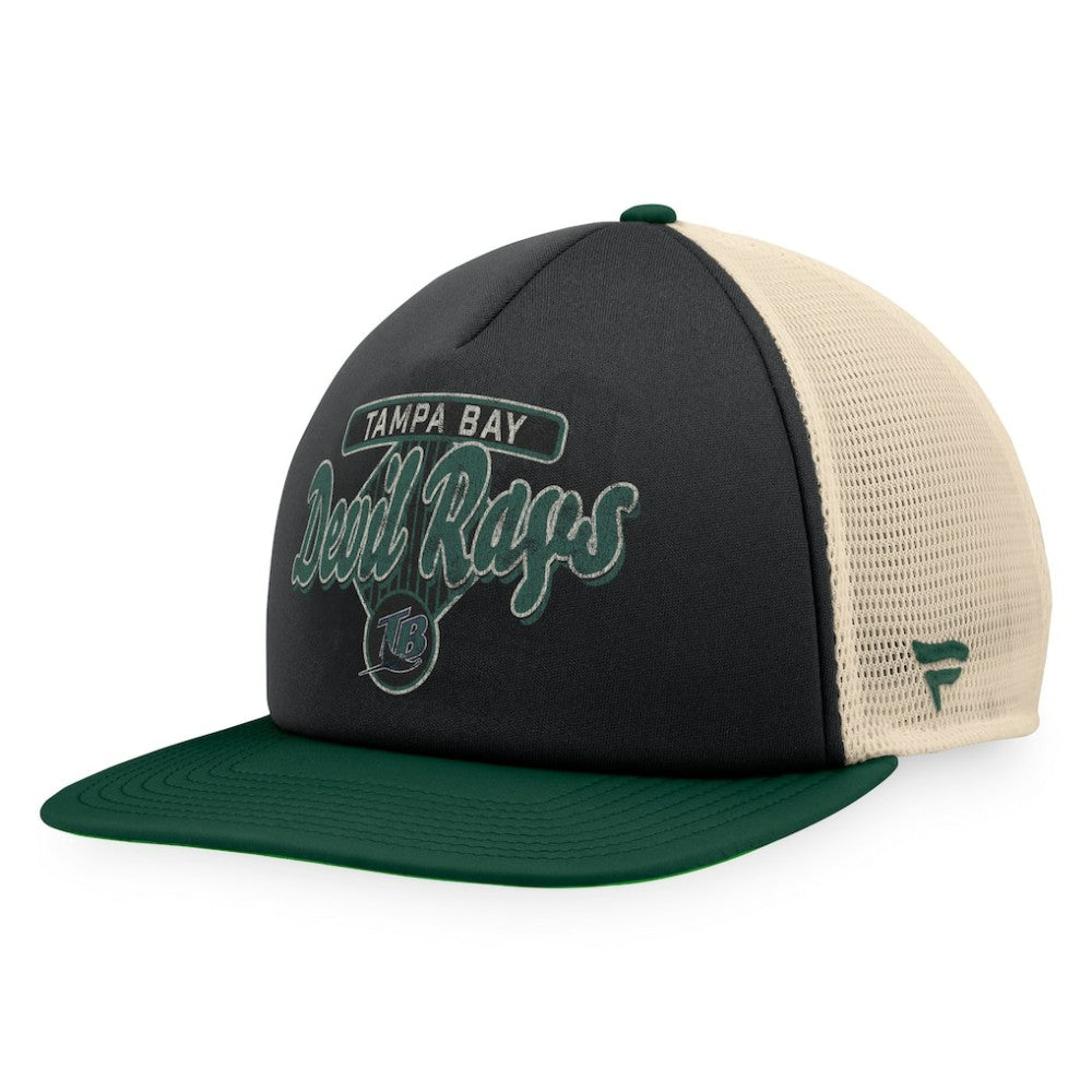 Tampa Bay Rays Cooperstown Collection Talley Foam Trucker Snapback Hat - Black/Green
