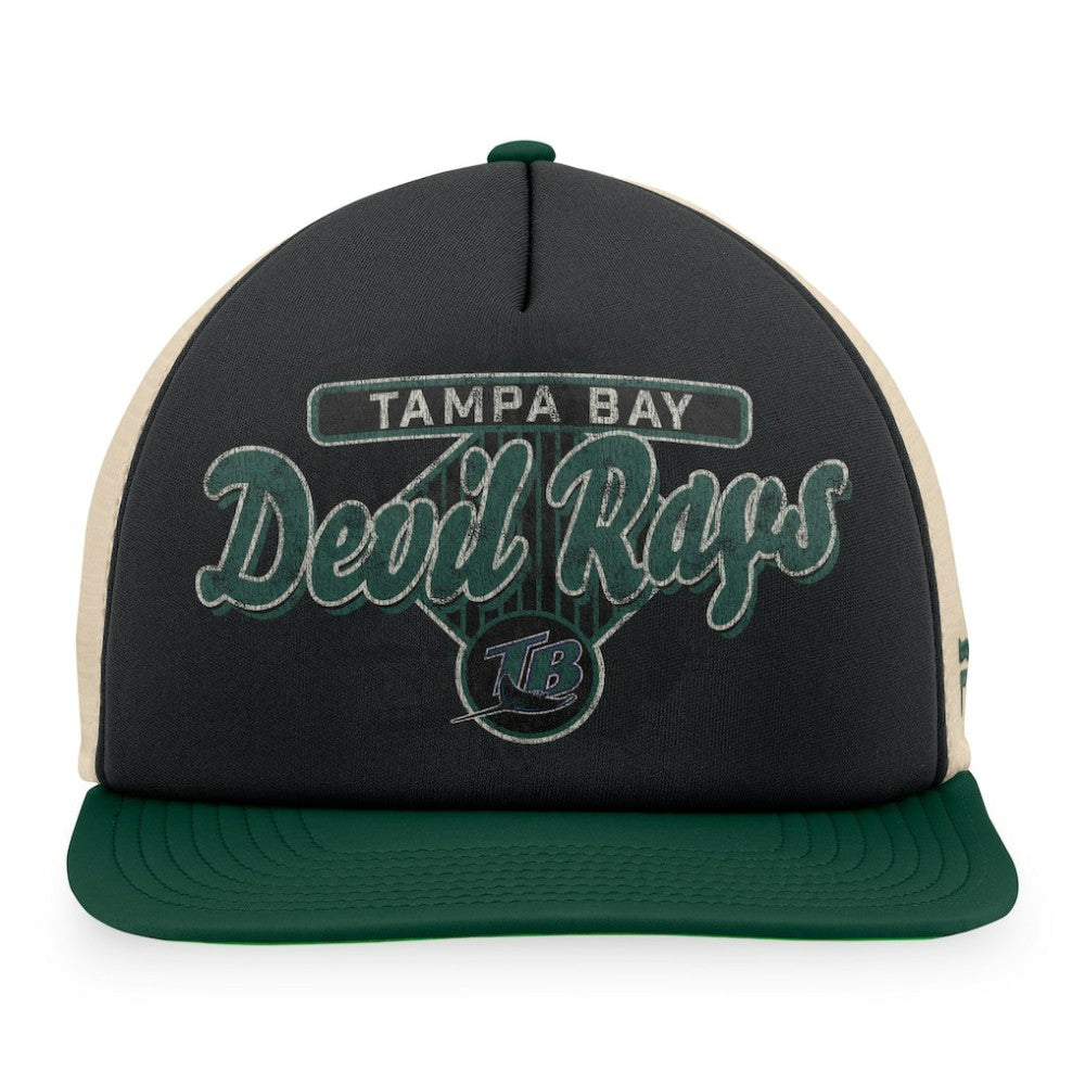 Tampa Bay Rays Cooperstown Collection Talley Foam Trucker Snapback Hat - Black/Green