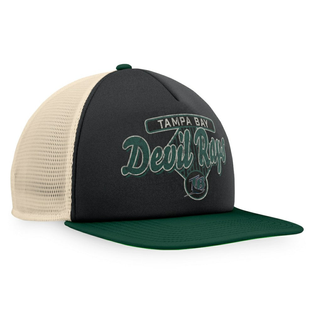 Tampa Bay Rays Cooperstown Collection Talley Foam Trucker Snapback Hat - Black/Green