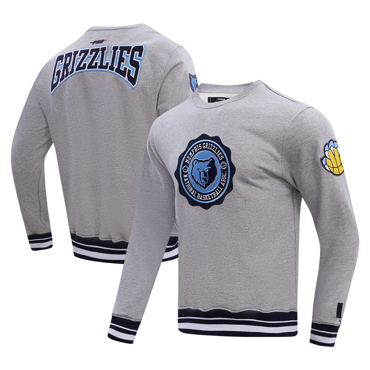 Memphis Grizzlies Pro Standard Crest Emblem Pullover Sweatshirt - Heather Gray discount