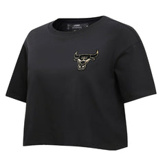 Chicago Bulls Pro Standard Women's Holiday Glam Boxy T-Shirt sale - Black on sale