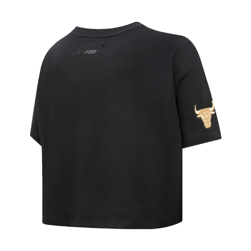 Chicago Bulls Pro Standard Women's Holiday Glam Boxy T-Shirt sale - Black on sale
