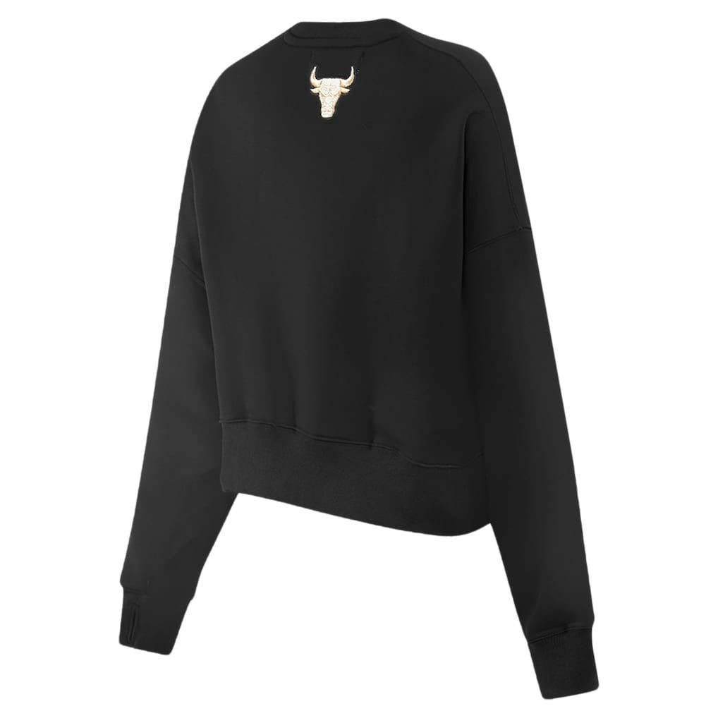 Chicago Bulls Pro Standard Women's Glam Cropped Pullover Sweatshirt - Black for sale
