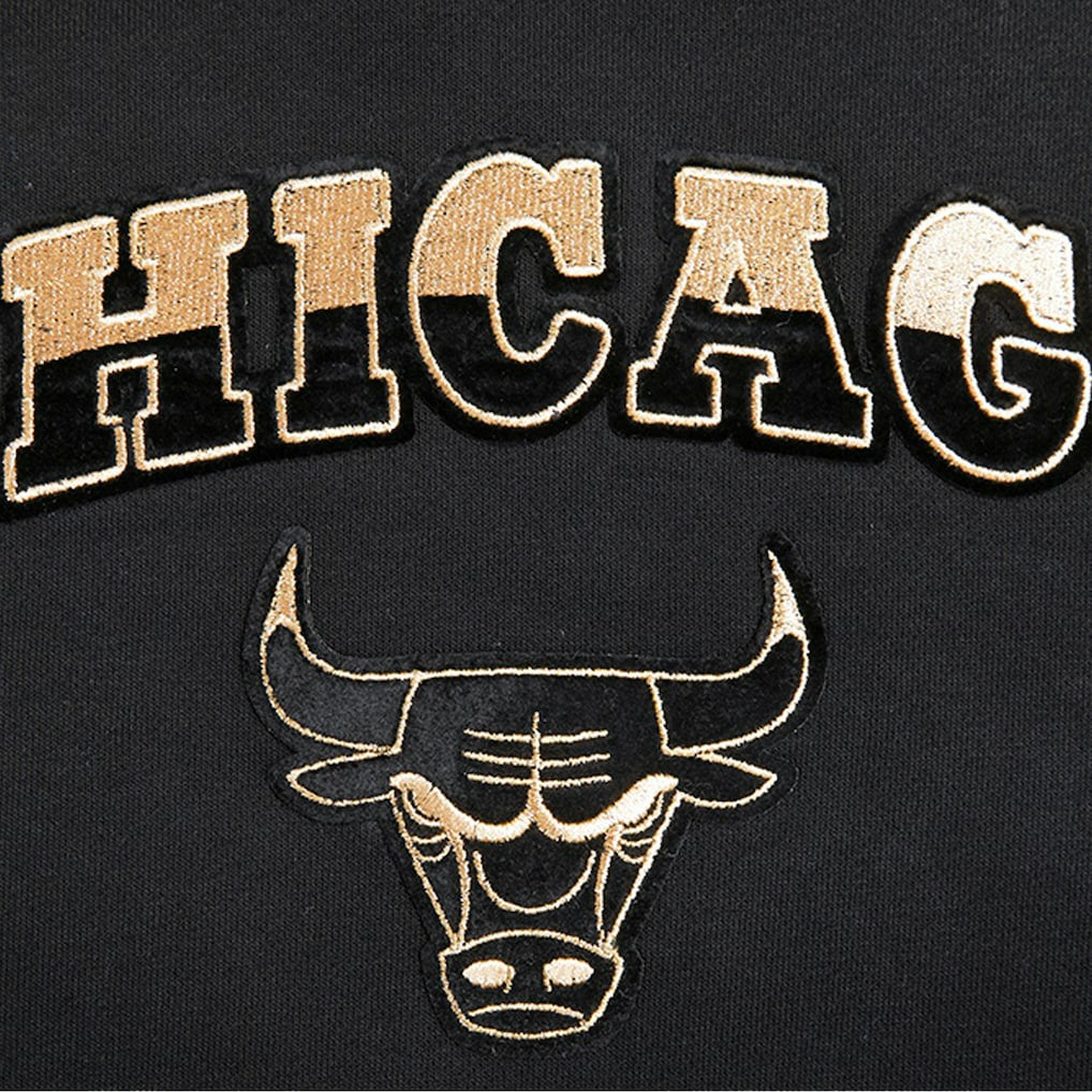 Chicago Bulls Pro Standard Women's Glam Cropped Pullover Sweatshirt - Black for sale