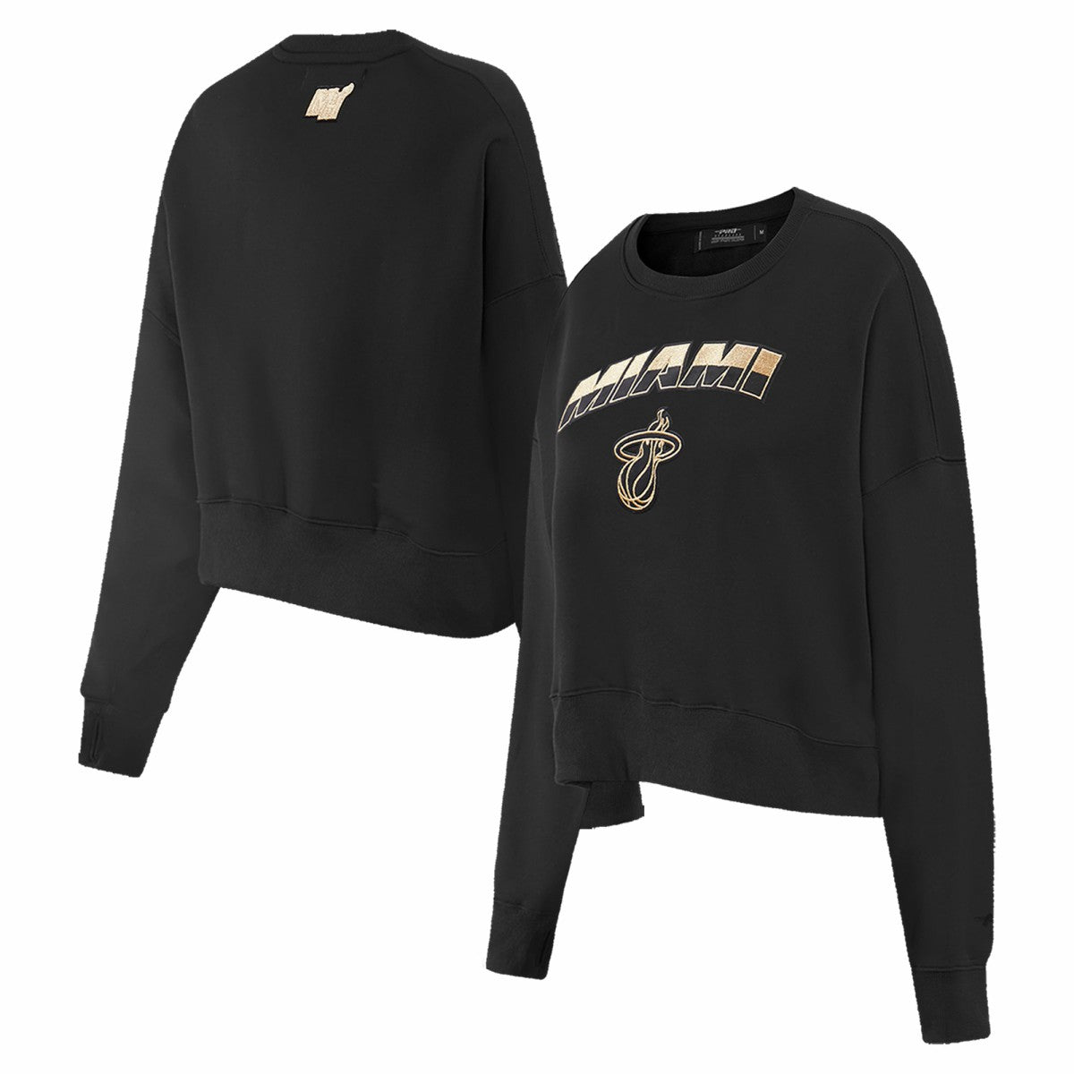 Miami Heat Pro Standard Women's Glam Cropped Pullover Sweatshirt - Black sale