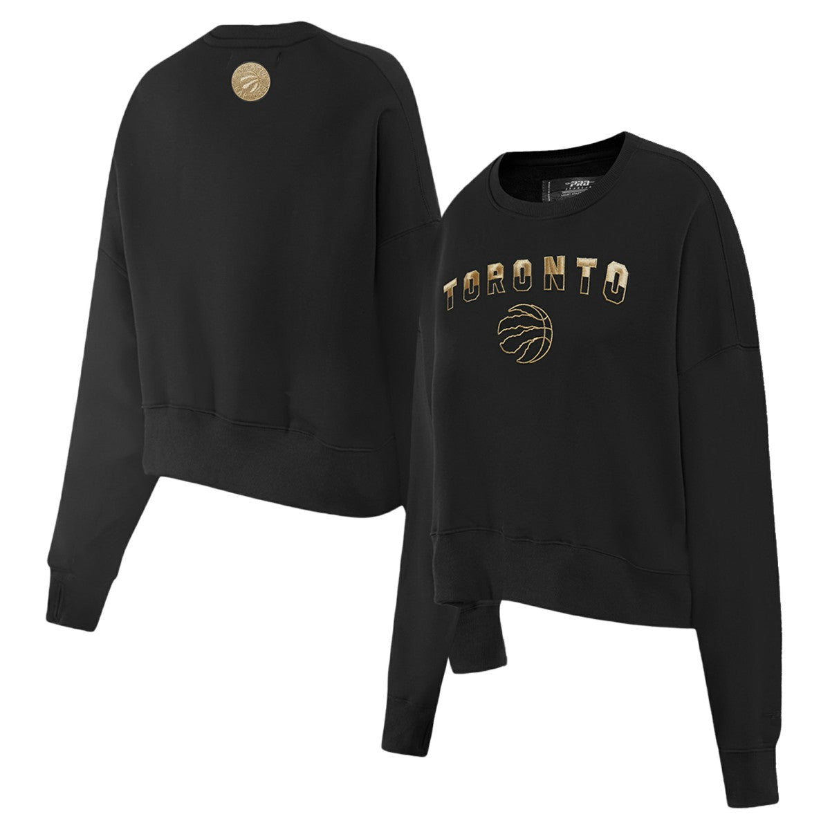 Toronto Raptors Pro Standard Women's Glam Cropped Pullover Sweatshirt - Black on sale