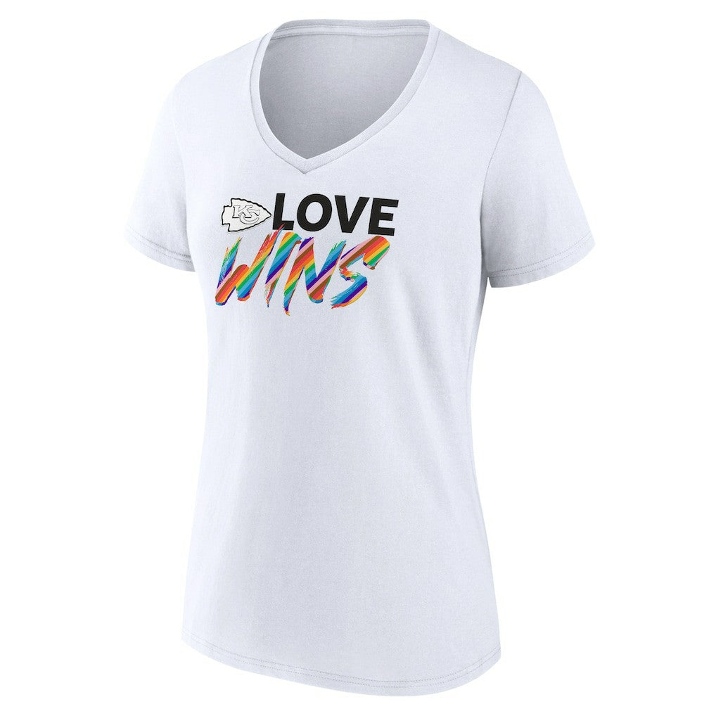 NFL Kansas City Chiefs Women's Love Wins V-Neck T-Shirt
