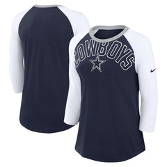 NFL Dallas Cowboys Women's Knockout Arch Raglan Tri-Blend 3/4-Sleeve T-Shirt