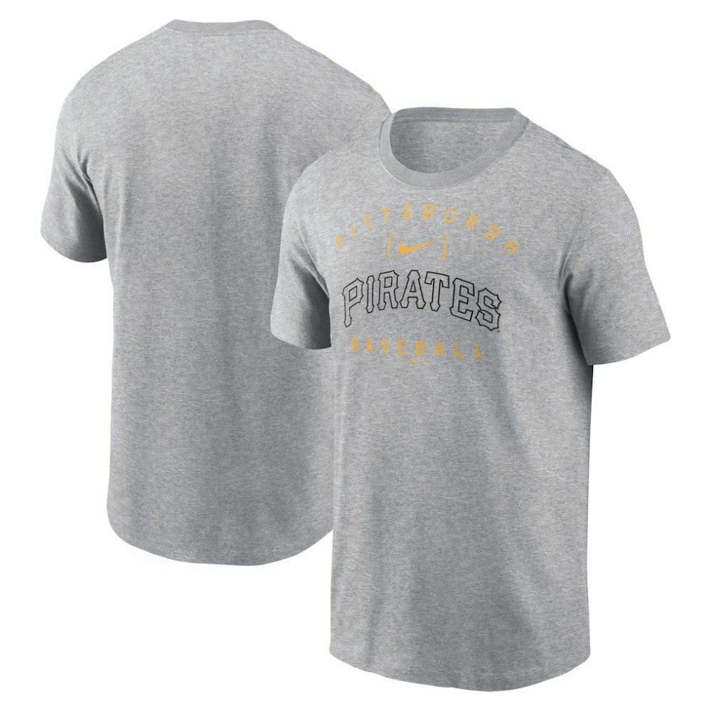 Pittsburgh Pirates Home Team Athletic Arch T-Shirt - Heather Gray | Nike