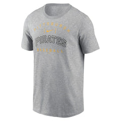 Pittsburgh Pirates Home Team Athletic Arch T-Shirt - Heather Gray | Nike