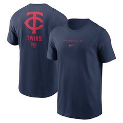 Minnesota Twins Large Logo Back Stack T-Shirt - Navy | Nike