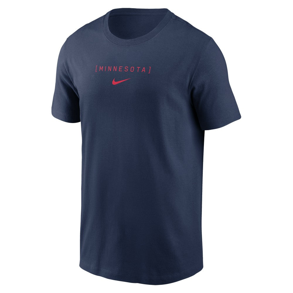 Minnesota Twins Large Logo Back Stack T-Shirt - Navy | Nike