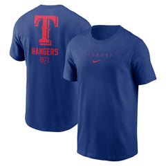 Texas Rangers Large Logo Back Stack T-Shirt - Royal | Nike