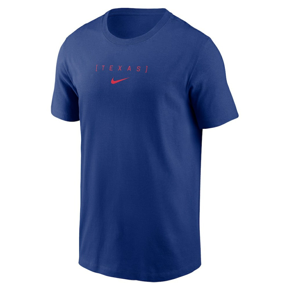 Texas Rangers Large Logo Back Stack T-Shirt - Royal | Nike