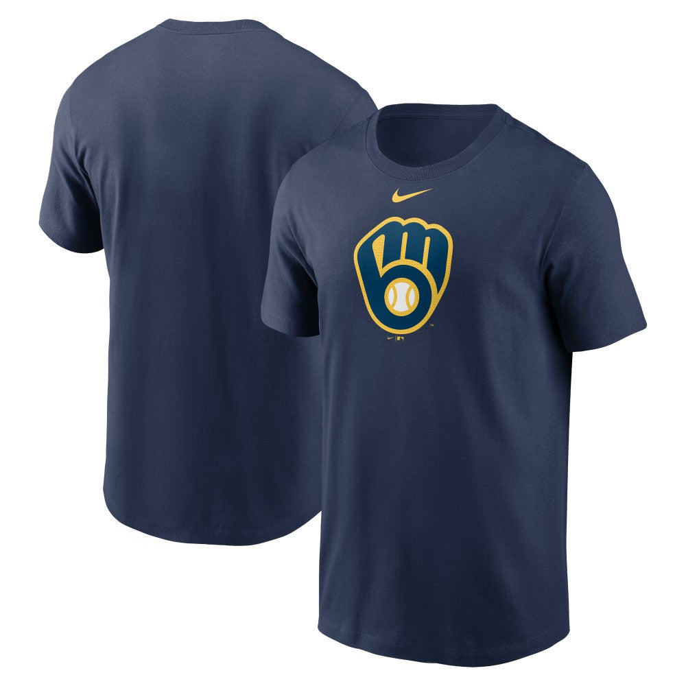 Milwaukee Brewers Fuse Large Logo T-Shirt - Navy | Nike
