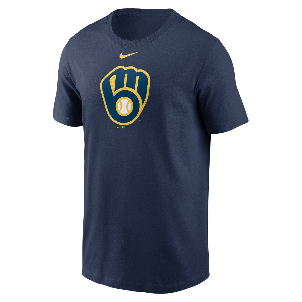 Milwaukee Brewers Fuse Large Logo T-Shirt - Navy | Nike