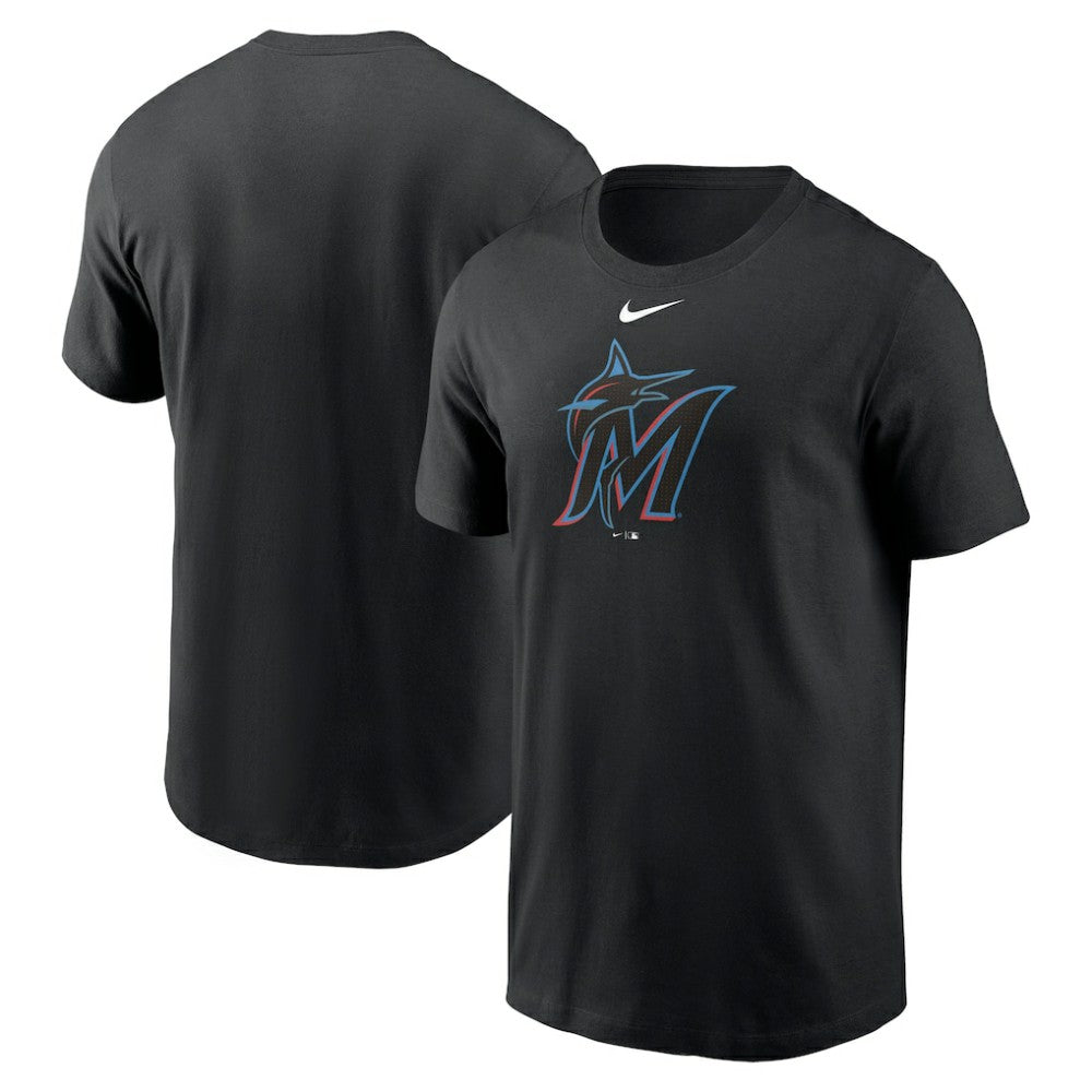 Miami Marlins Fuse Large Logo T-Shirt - Black | Nike