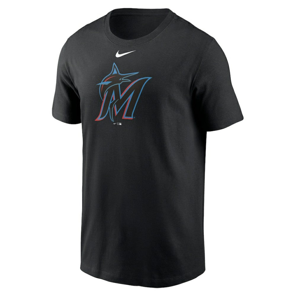 Miami Marlins Fuse Large Logo T-Shirt - Black | Nike