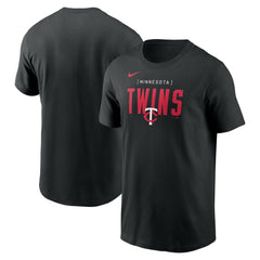 Minnesota Twins Home Team Bracket Stack T-Shirt - Black | Nike