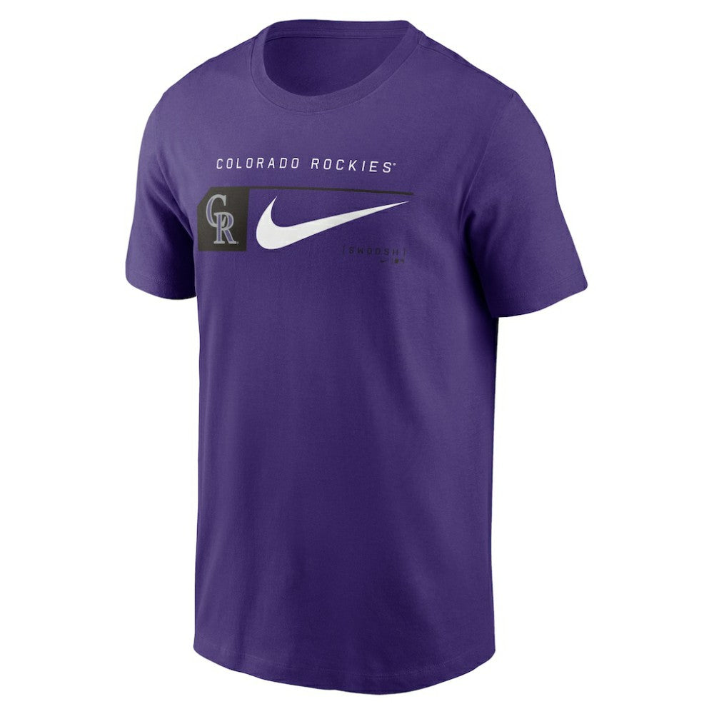 Colorado Rockies Team Swoosh Lockup T-Shirt - Purple | Nike