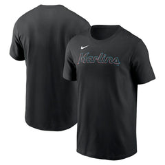 Miami Marlins Fuse Wordmark T-Shirt - Black | Nike