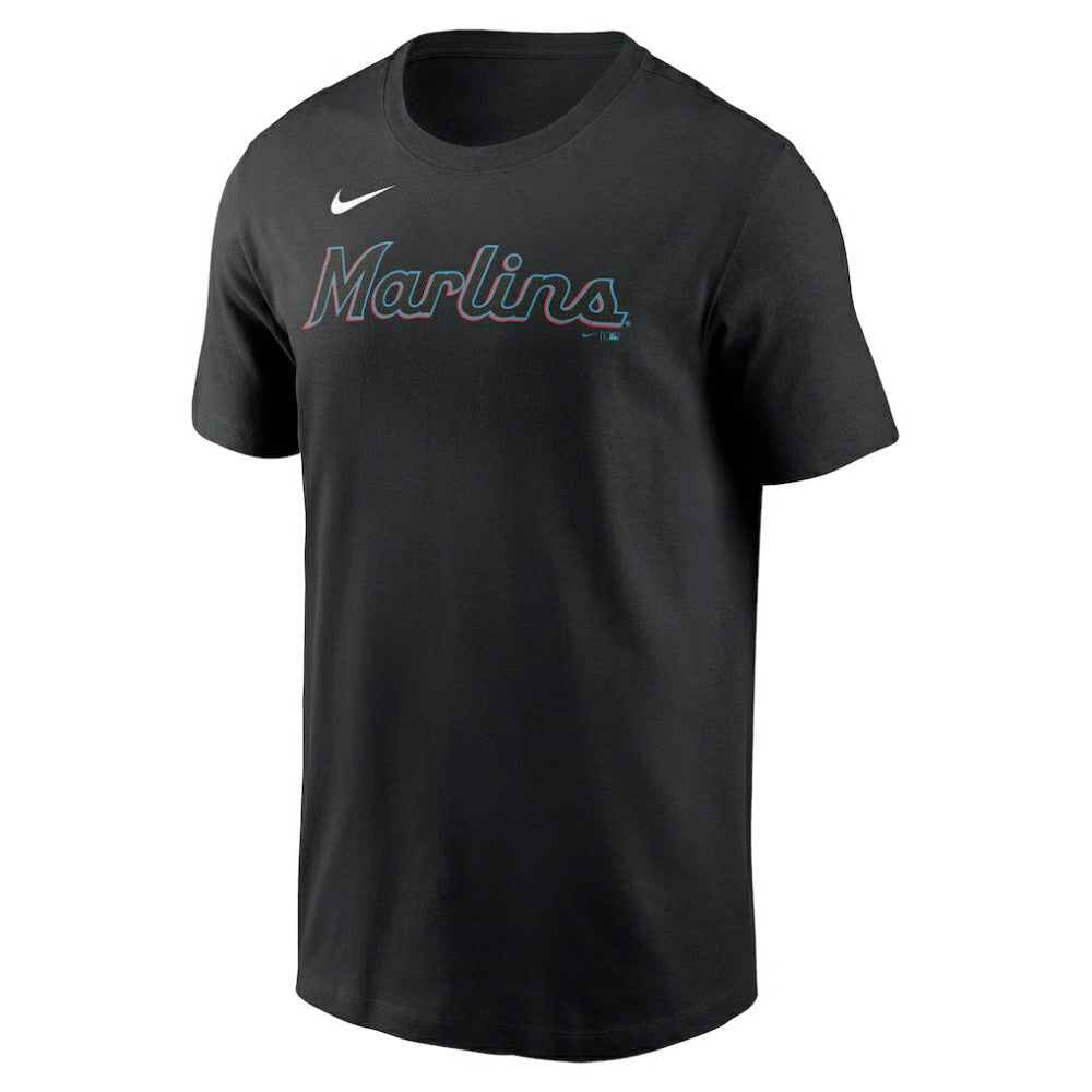 Miami Marlins Fuse Wordmark T-Shirt - Black | Nike