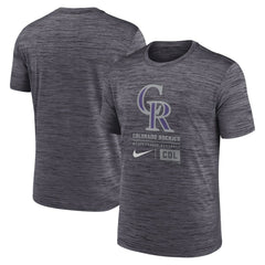 Colorado Rockies Large Logo Velocity T-Shirt - Black | Nike
