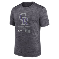 Colorado Rockies Large Logo Velocity T-Shirt - Black | Nike