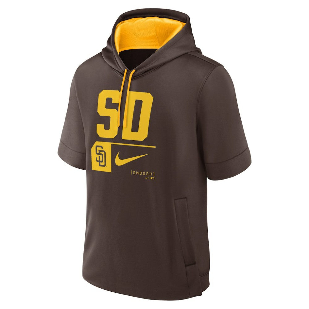 San Diego Padres Tri Code Lockup Short Sleeve Pullover Hoodie - Brown | Nike