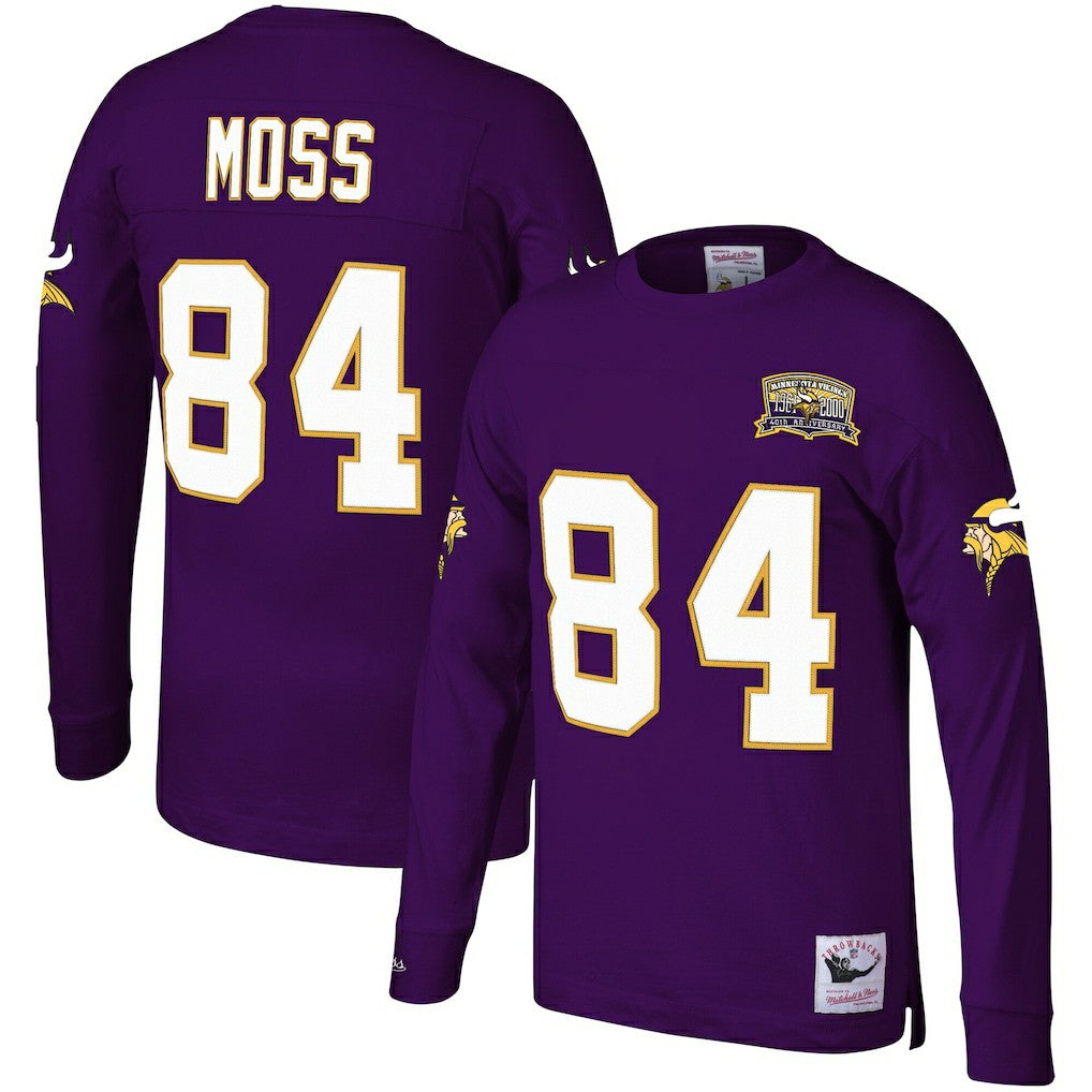NFL Minnesota Vikings Randy Moss  Big & Tall Retired Player Name & Number Long Sleeve Top