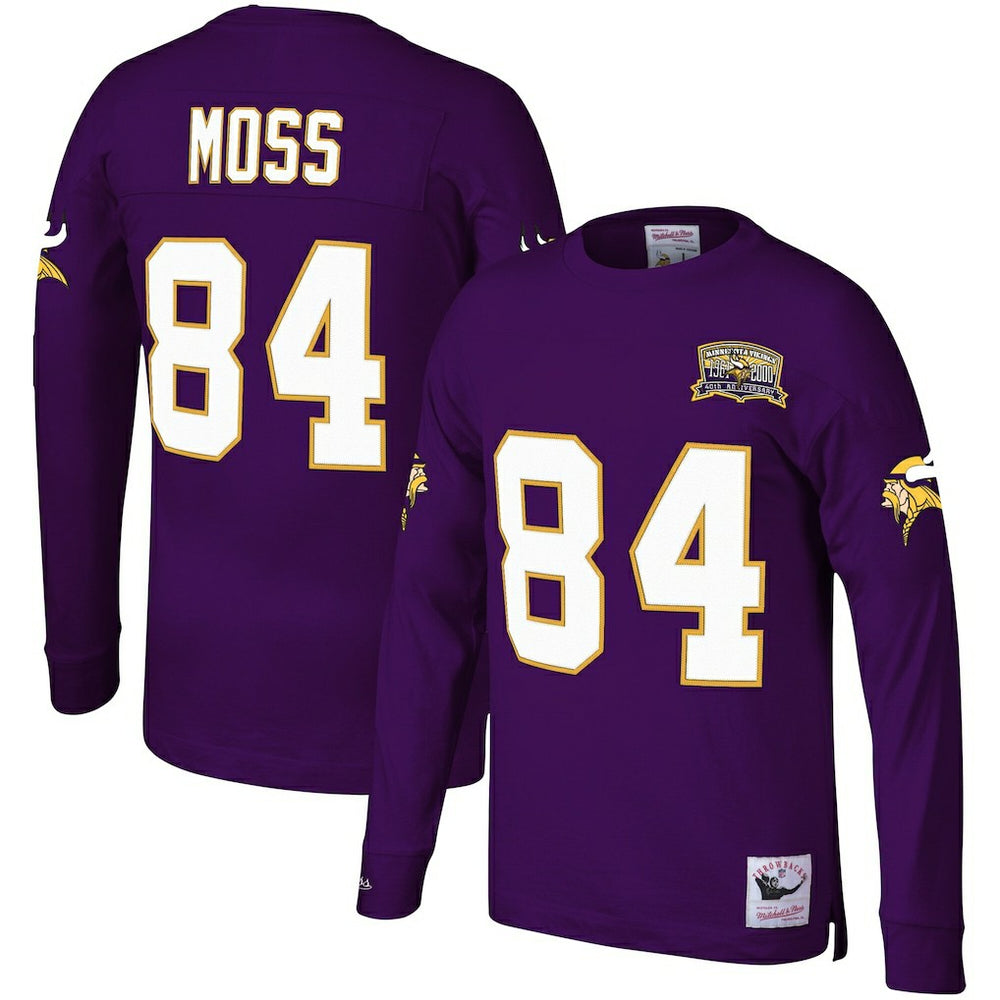 NFL Minnesota Vikings Randy Moss  Big & Tall Retired Player Name & Number Long Sleeve Top