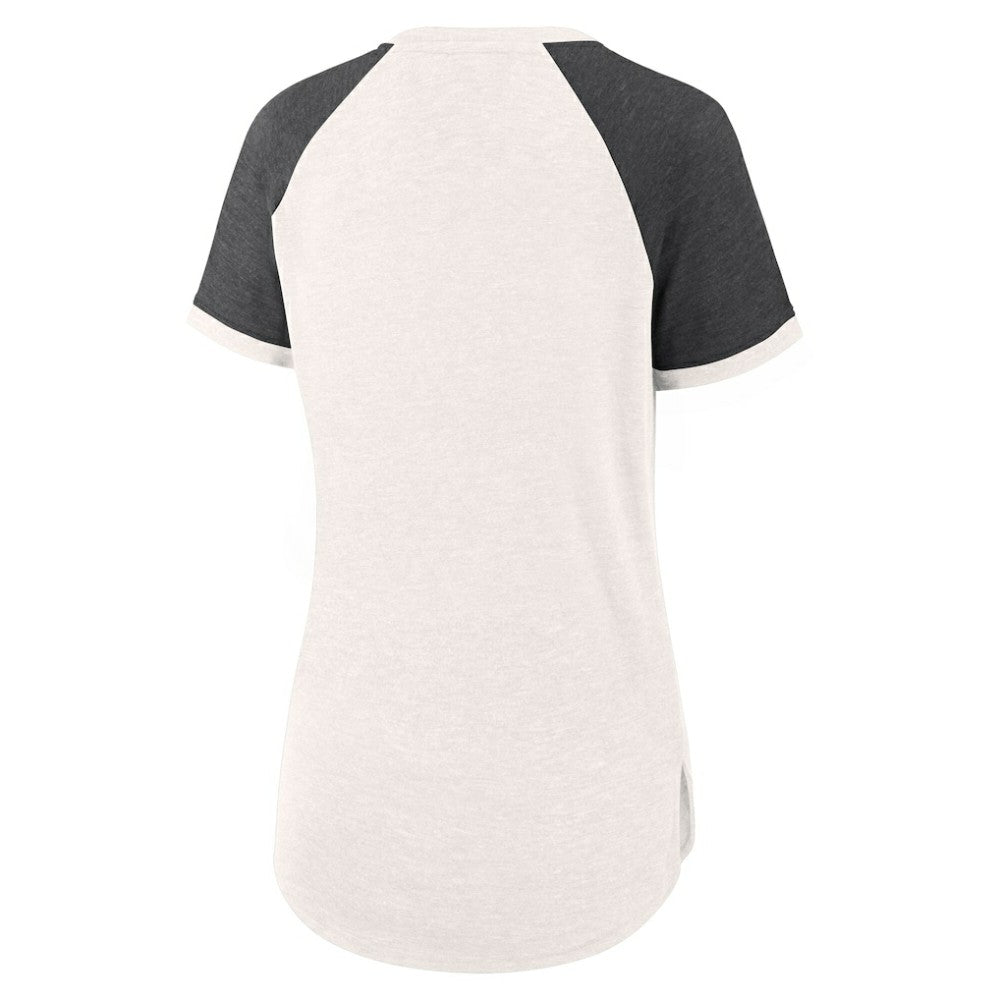 Baltimore Orioles Women's For the Team Slub Raglan V-Neck Jersey T-Shirt - White/Black